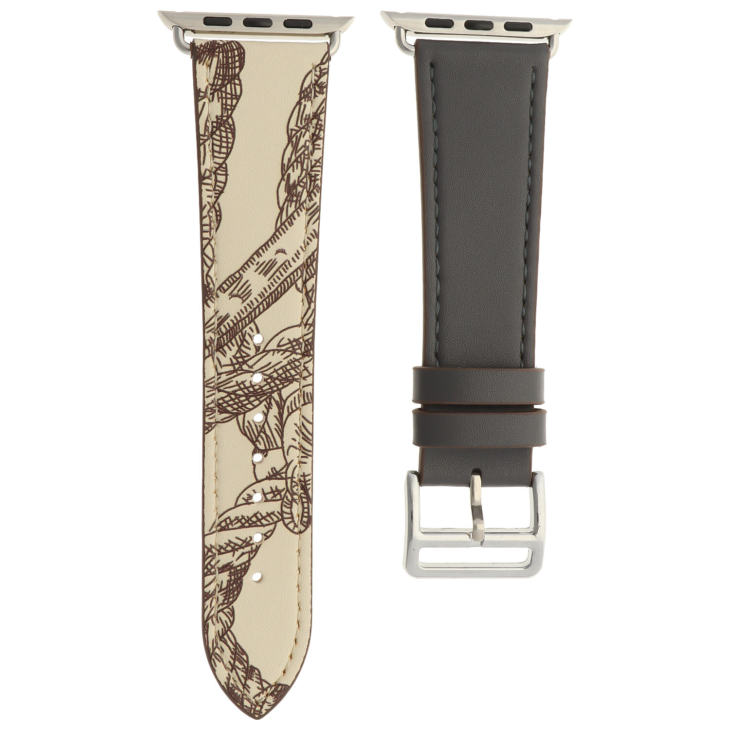 Apple Watch single tour Lederarmband - grau weiß