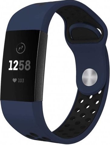 Fitbit Charge 3 & 4 Doppel Sportarmband - dunkelblau schwarz