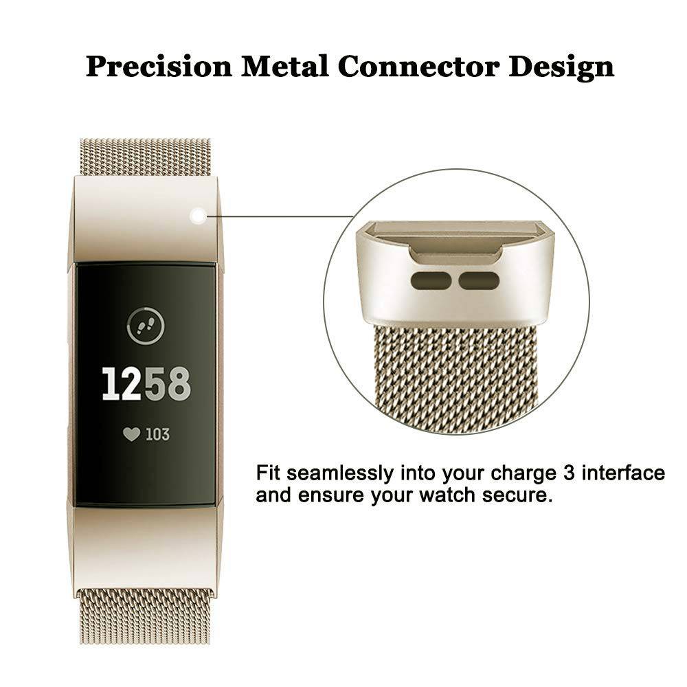 Fitbit Charge 3 & 4 Milanaise Armband - champagne