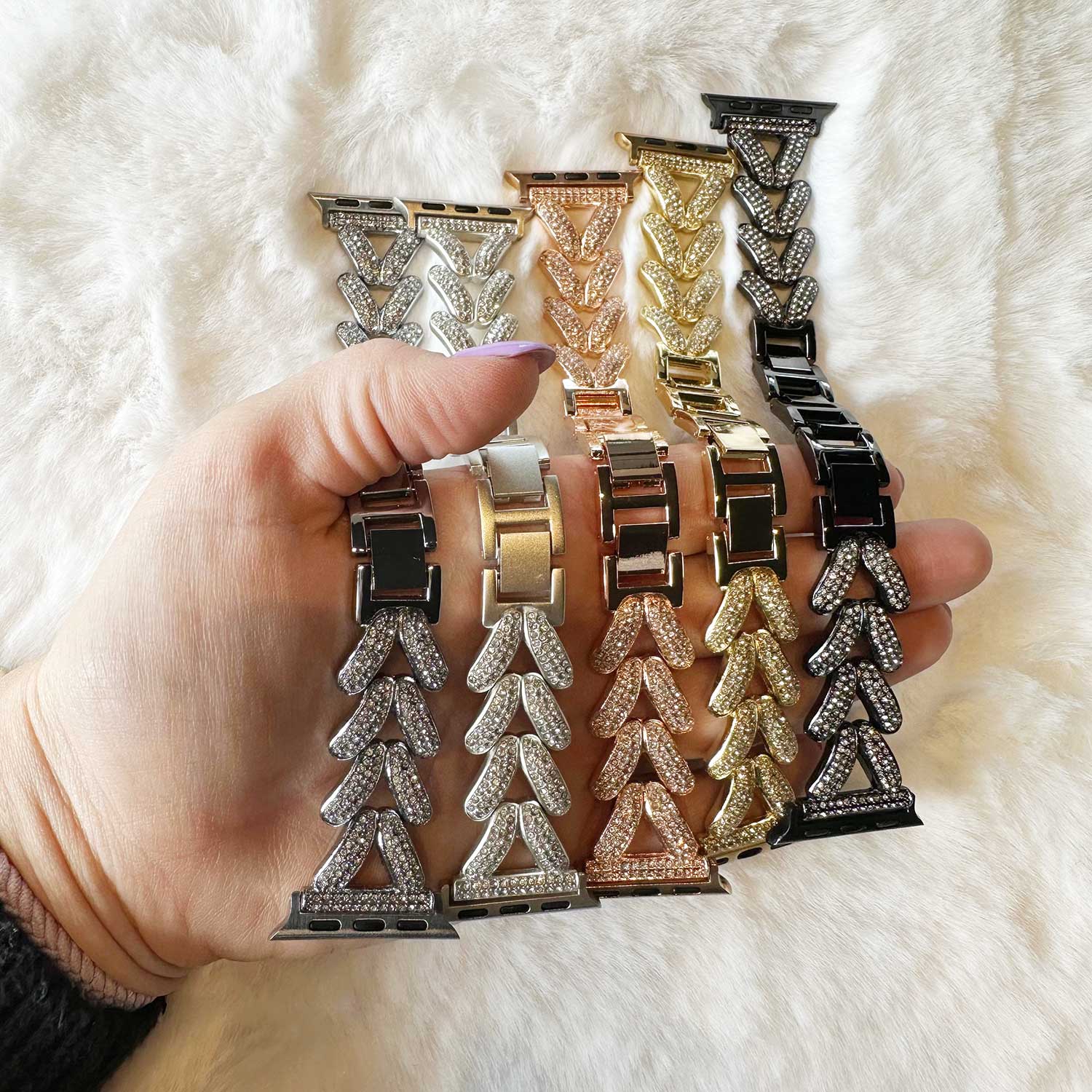 Apple Watch Herz-Stahlgliederarmband – Faye Roségold