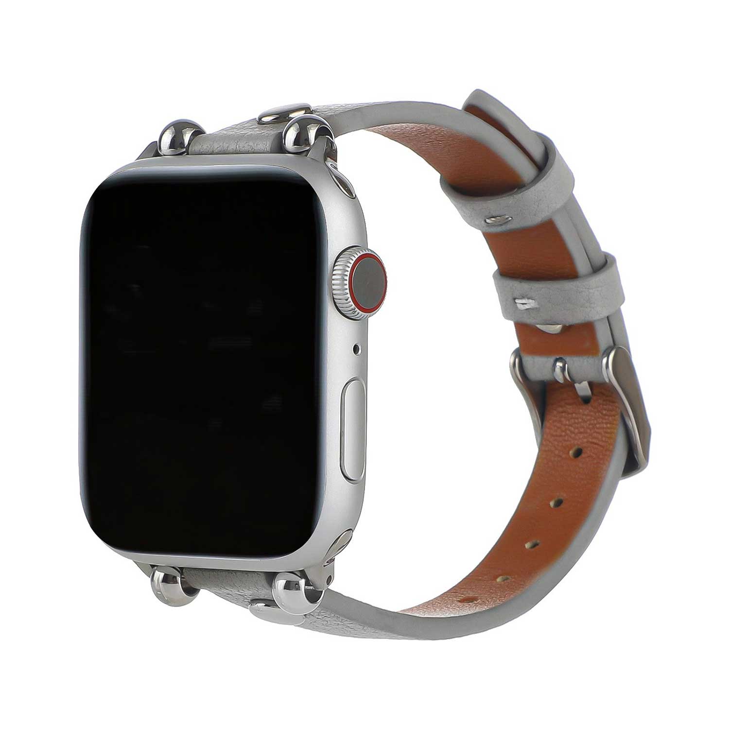 Apple Watch schlankes Lederarmband - grau