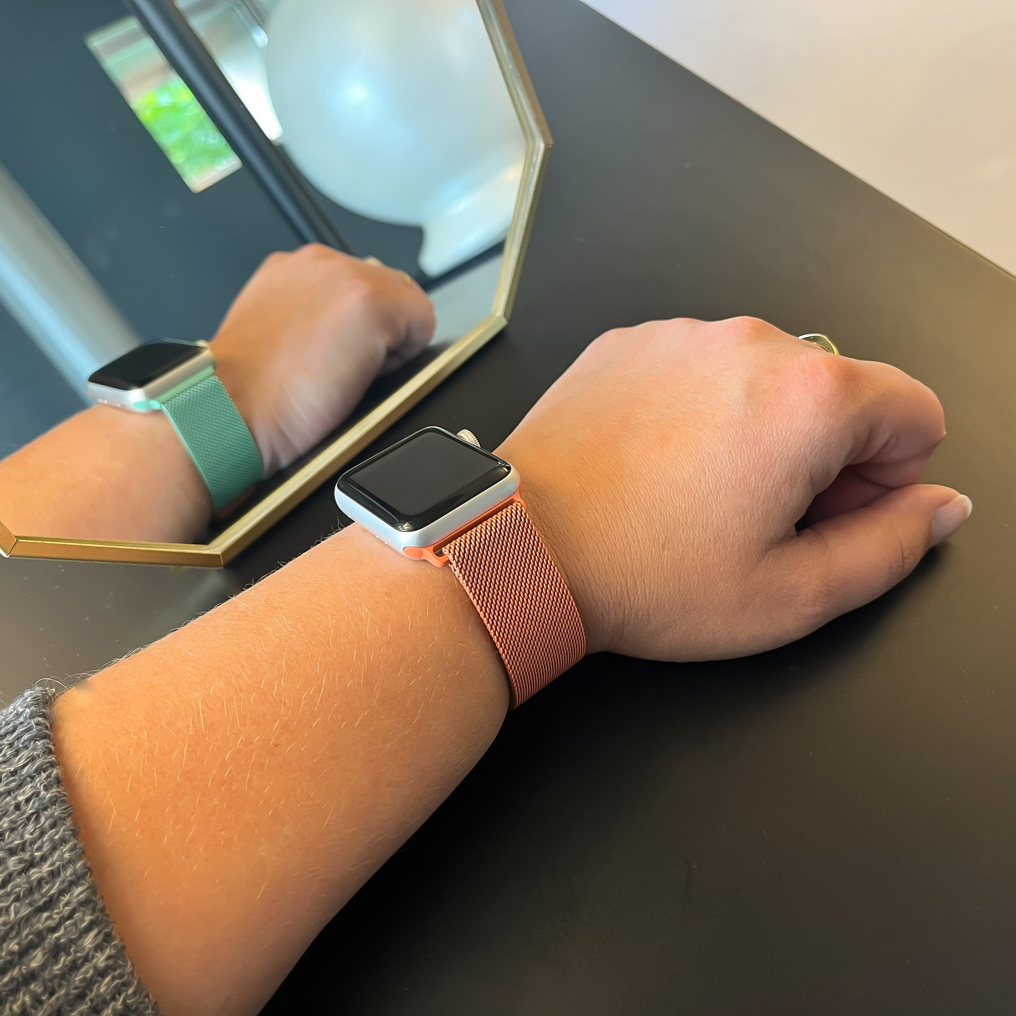 Apple Watch Milanaise Armband - grün orange