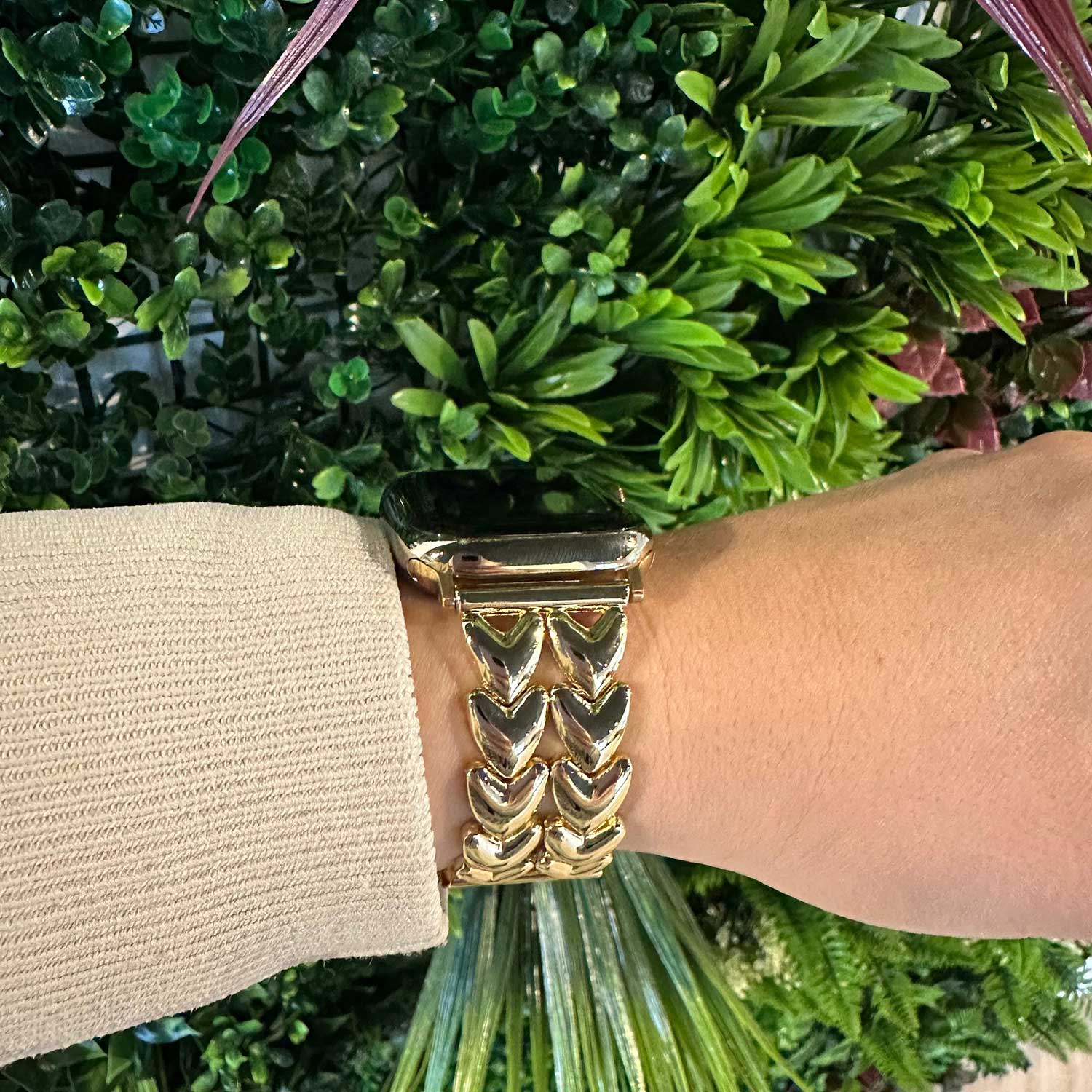 Apple Watch Herz-Stahlgliederarmband – gold