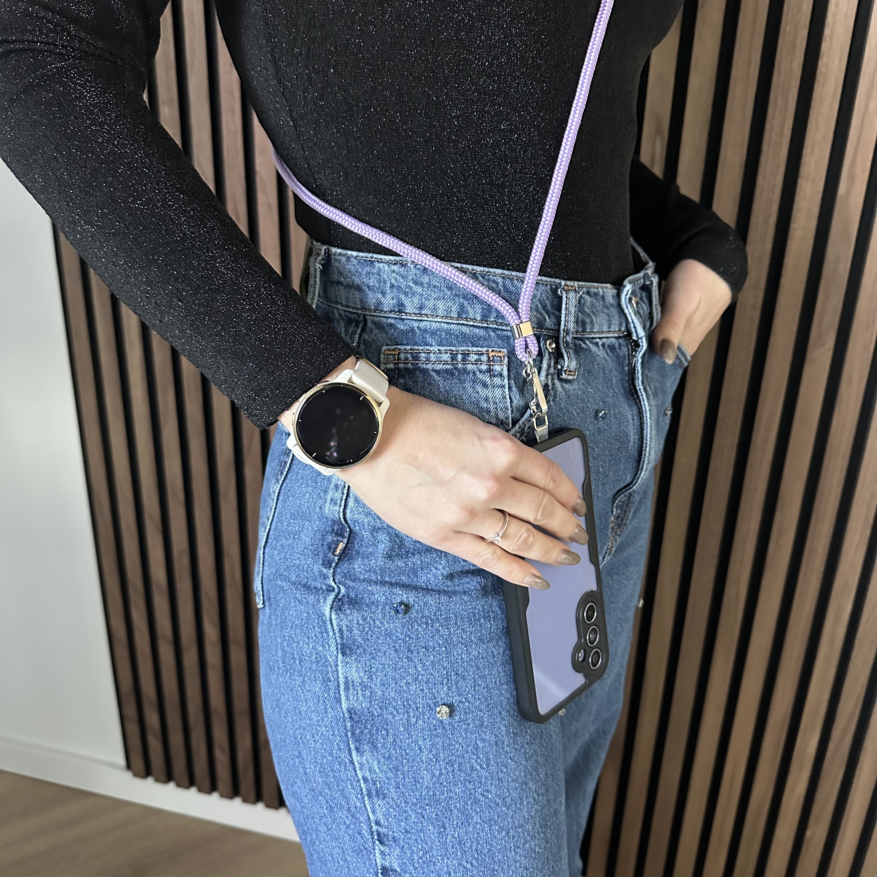 Handyketten Longa - lila - silber