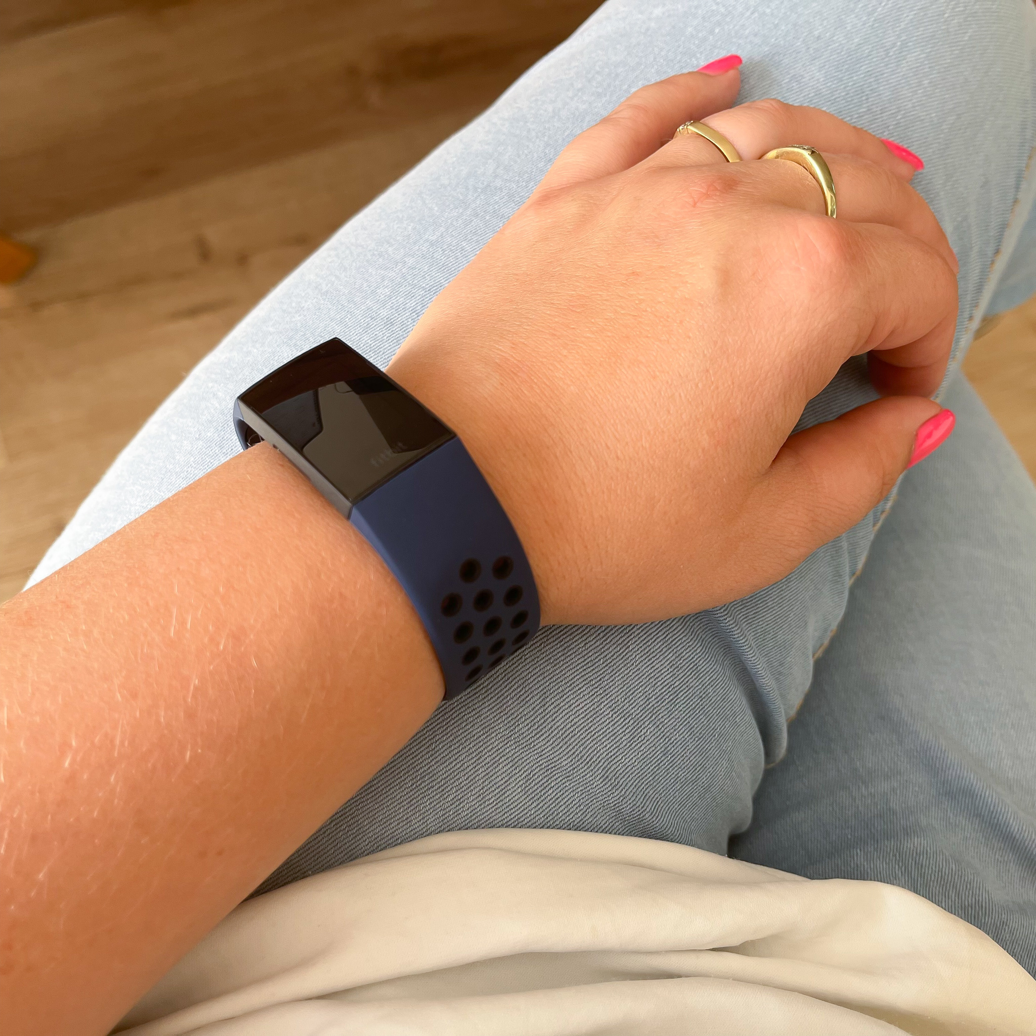 Fitbit Charge 3 & 4 Doppel Sportarmband - dunkelblau schwarz
