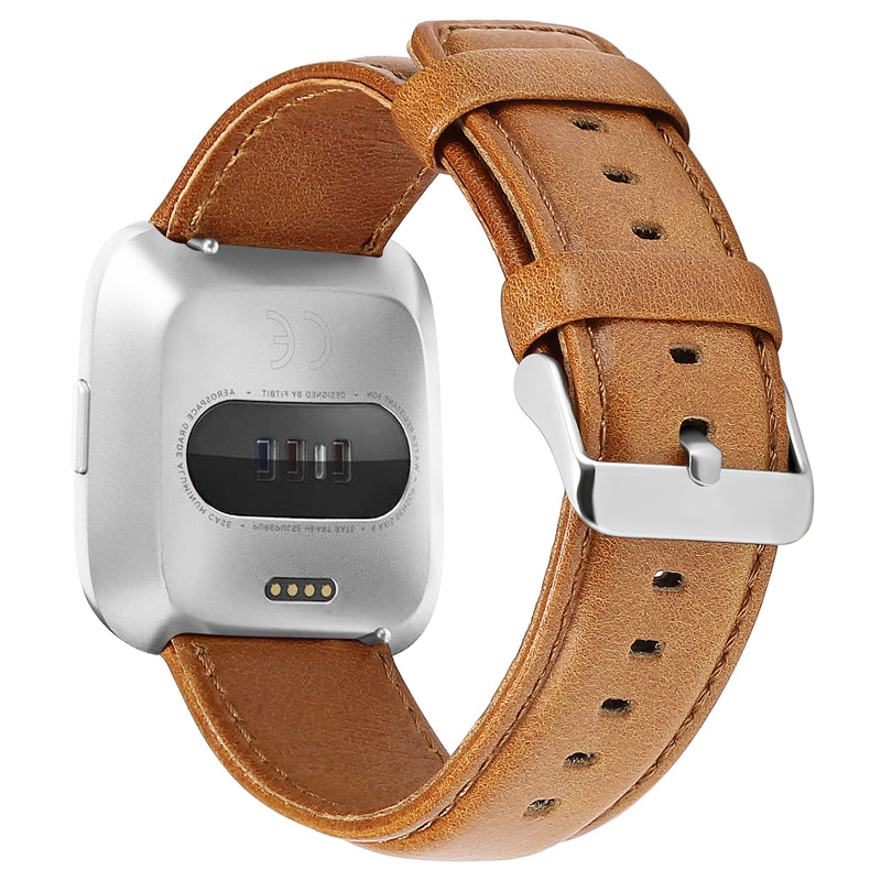Fitbit Versa genuine Lederarmband - hellbraun