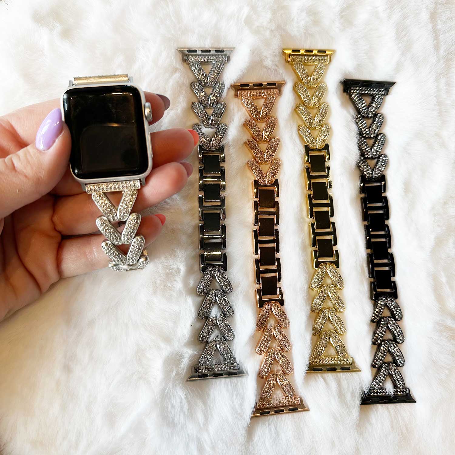 Apple Watch Herz-Stahlgliederarmband – Faye Roségold