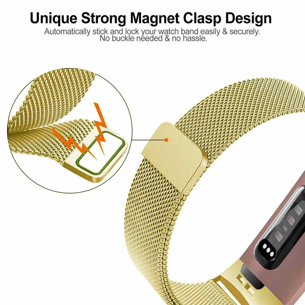Fitbit Charge 3 & 4 Milanaise Armband - gold