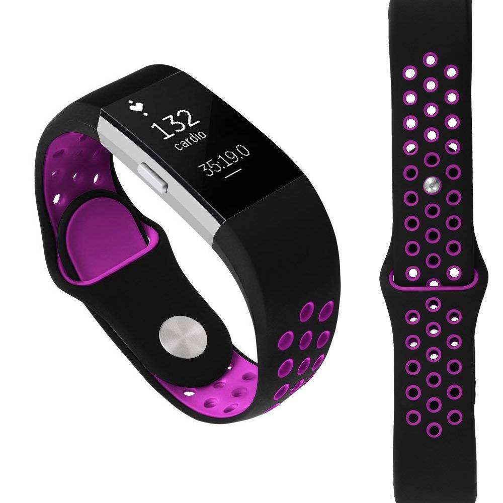 Fitbit Charge 2 Doppel Sportarmband - schwarz lila