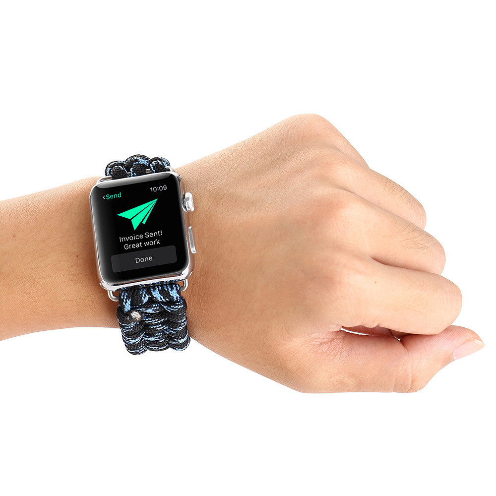 Apple Watch Nylon Seilarmband - camouflage blau
