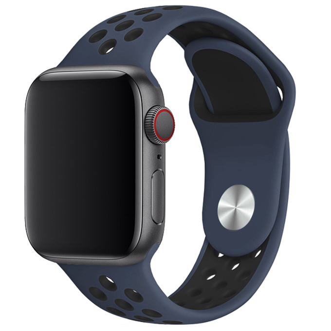 Apple Watch Doppel Sportarmband - Mitternachtsblau Schwarz