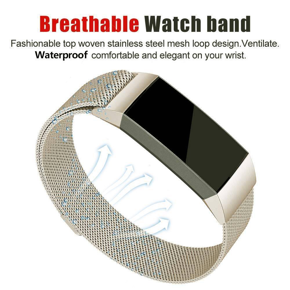 Fitbit Charge 3 & 4 Milanaise Armband - champagne