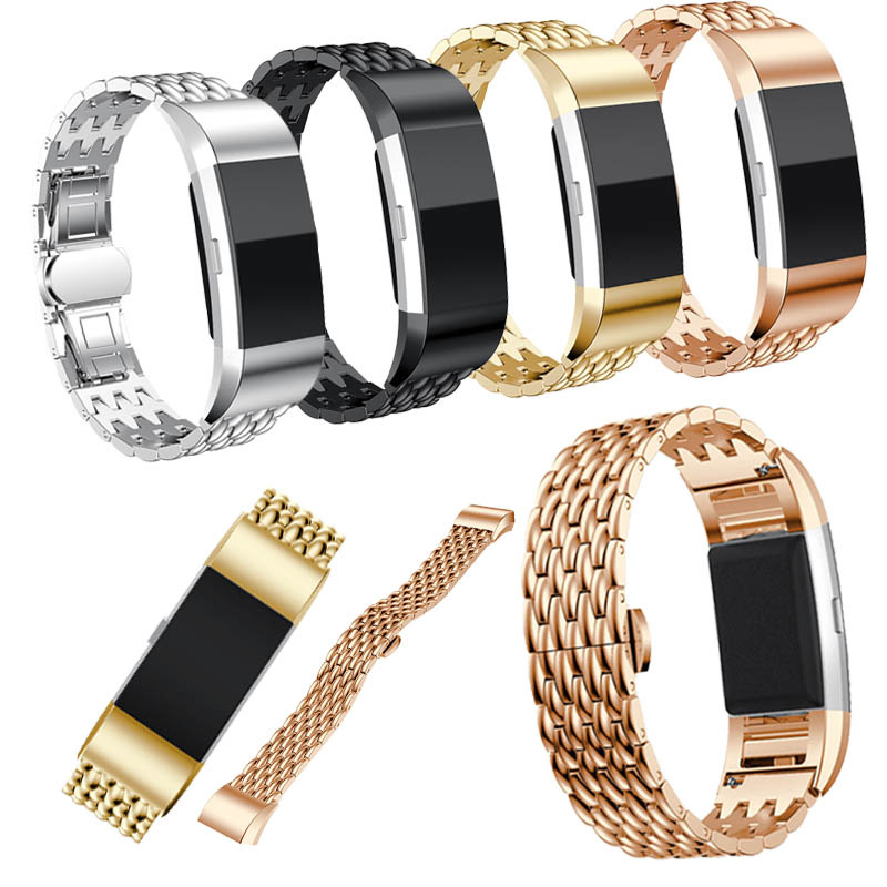 Fitbit Charge 3 & 4 stahl drache Gliederarmband - gold