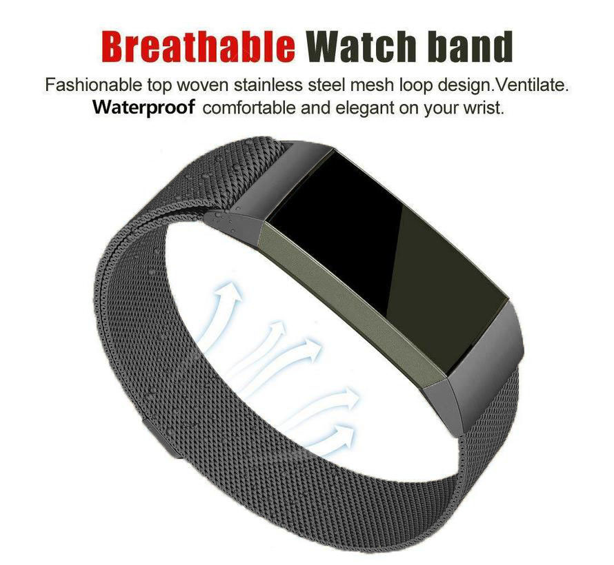 Fitbit Charge 3 & 4 Milanaise Armband - space grey
