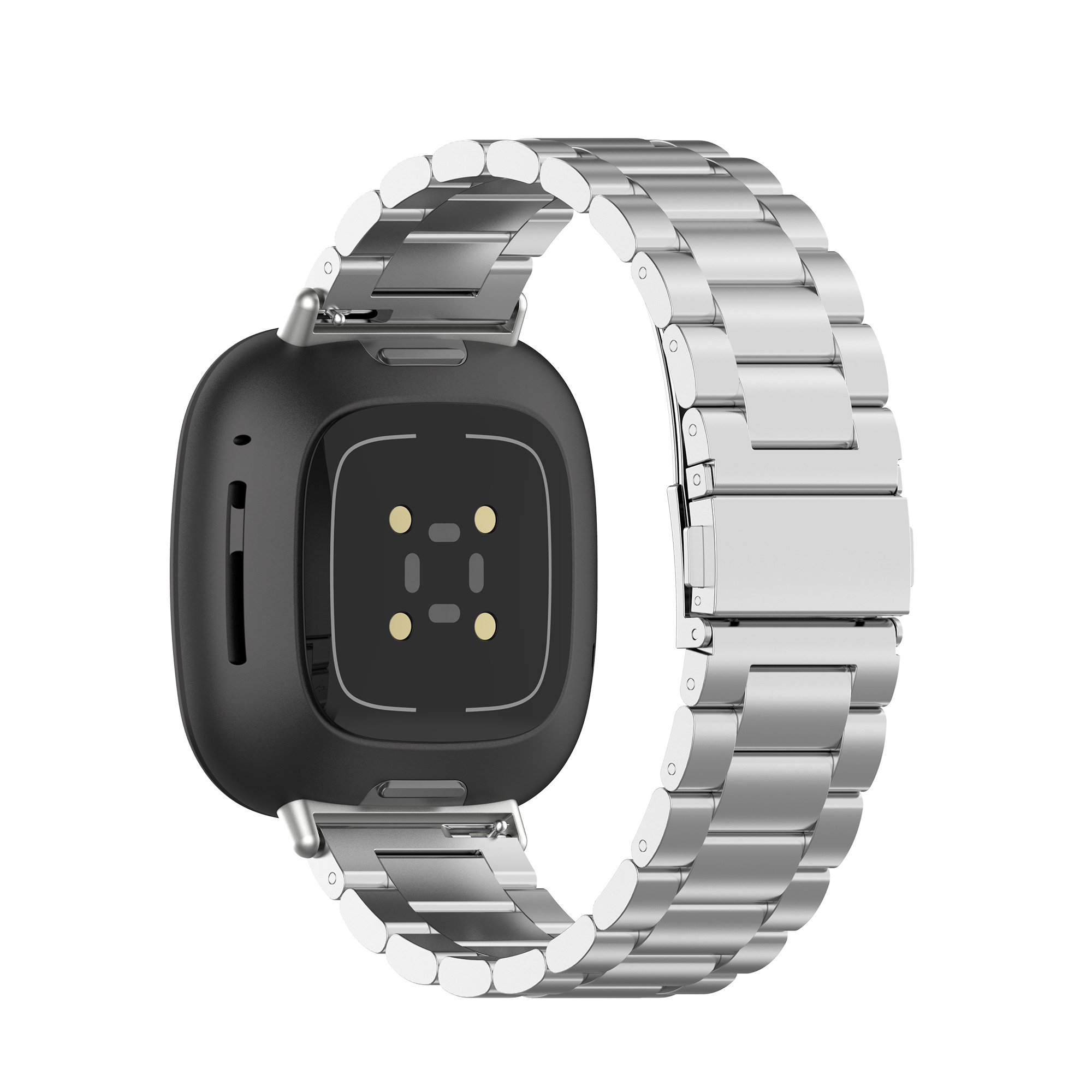 Fitbit Versa 3 / Sense Perlen stahl Gliederarmband - silber