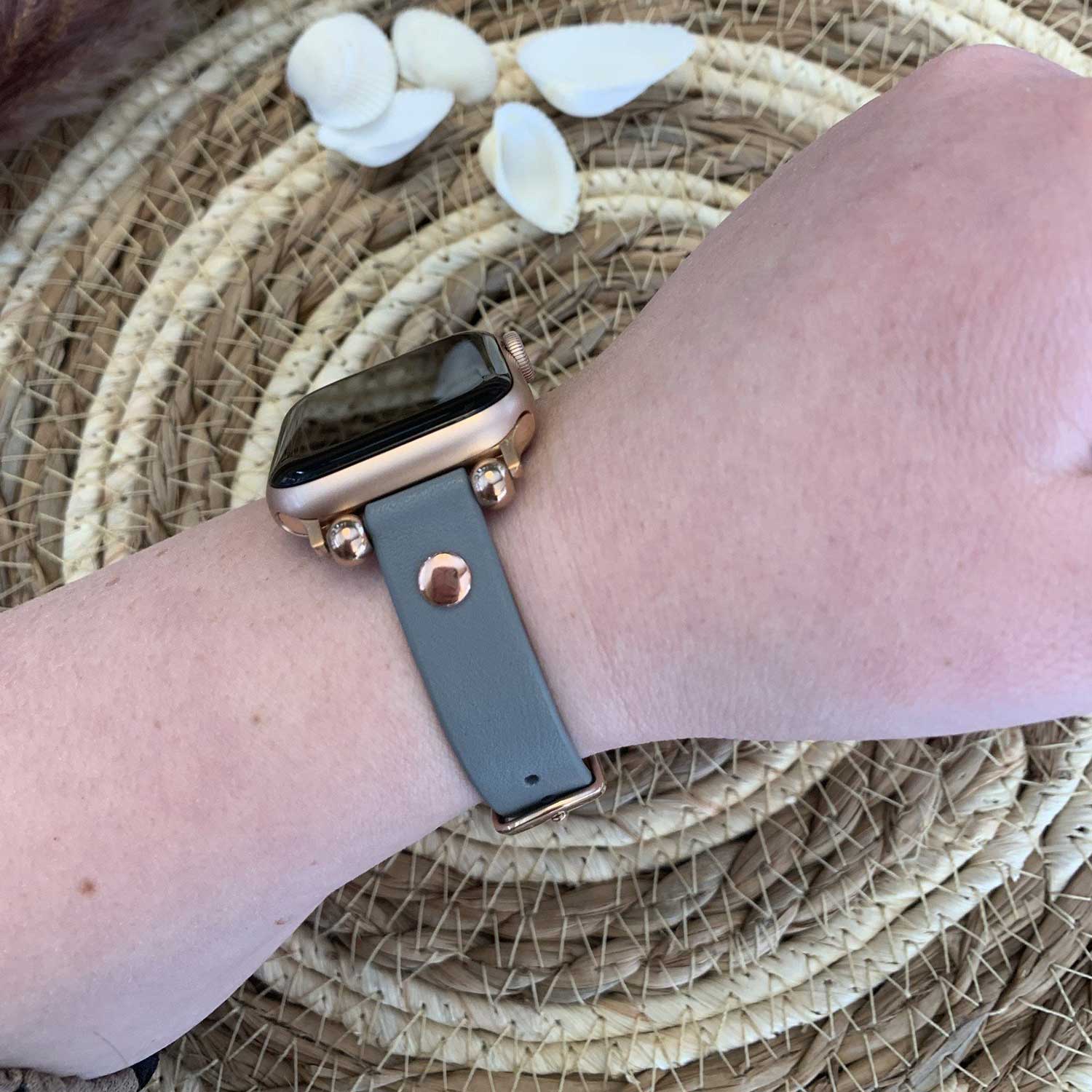 Apple Watch schlankes Lederarmband - blau