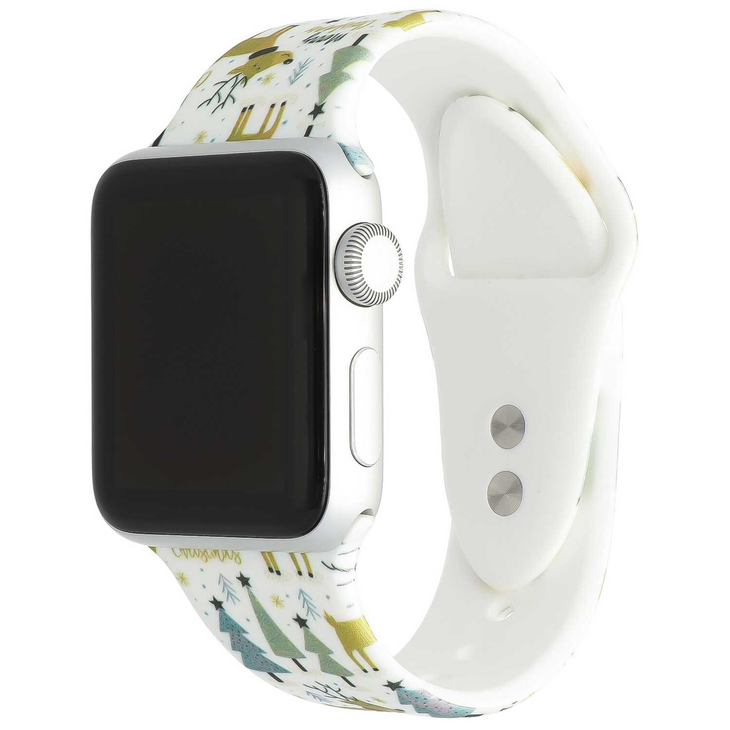 Apple Watch druck Sportarmband - Weihnachtsbaum weiß