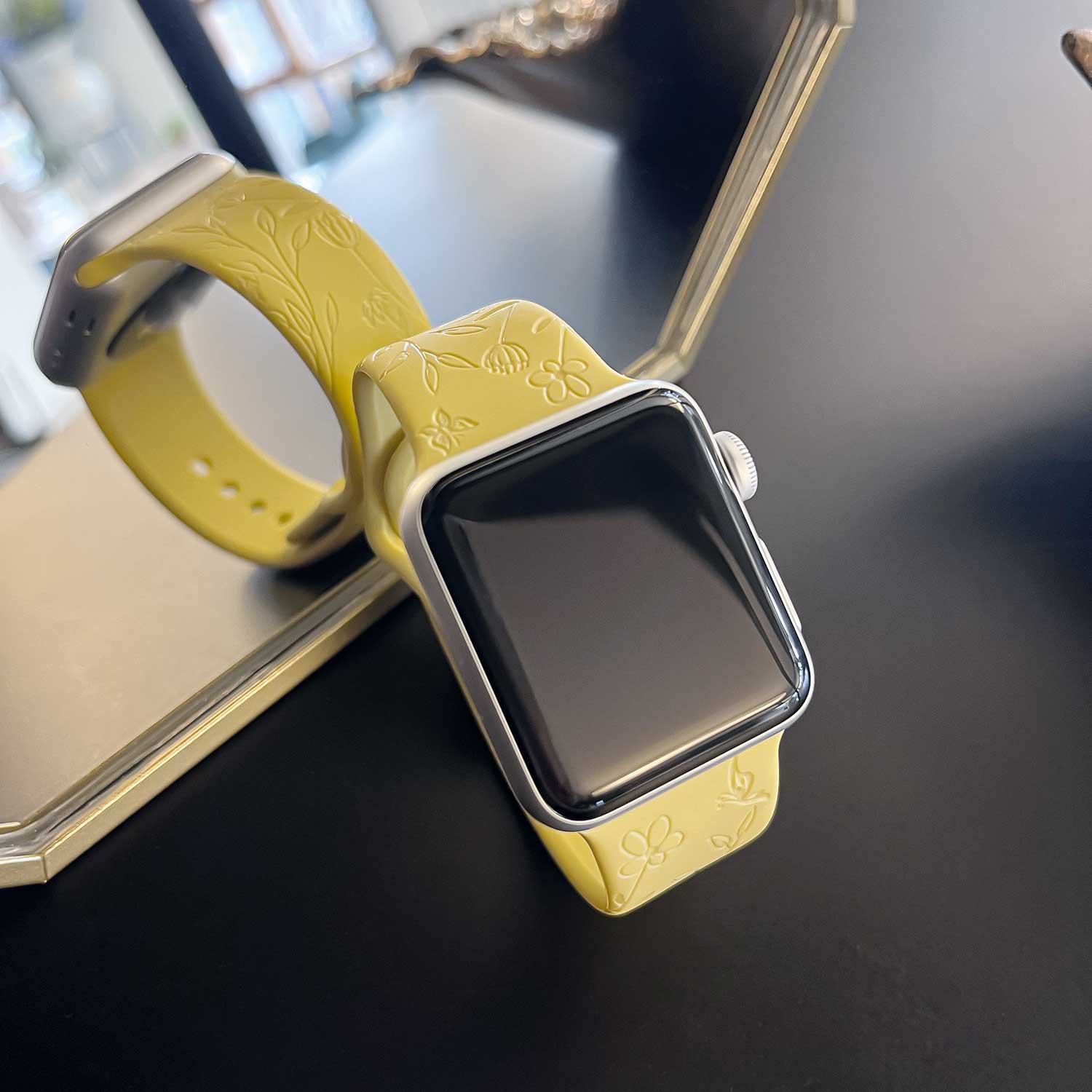 Apple Watch druck Sportarmband - Blumen gelb