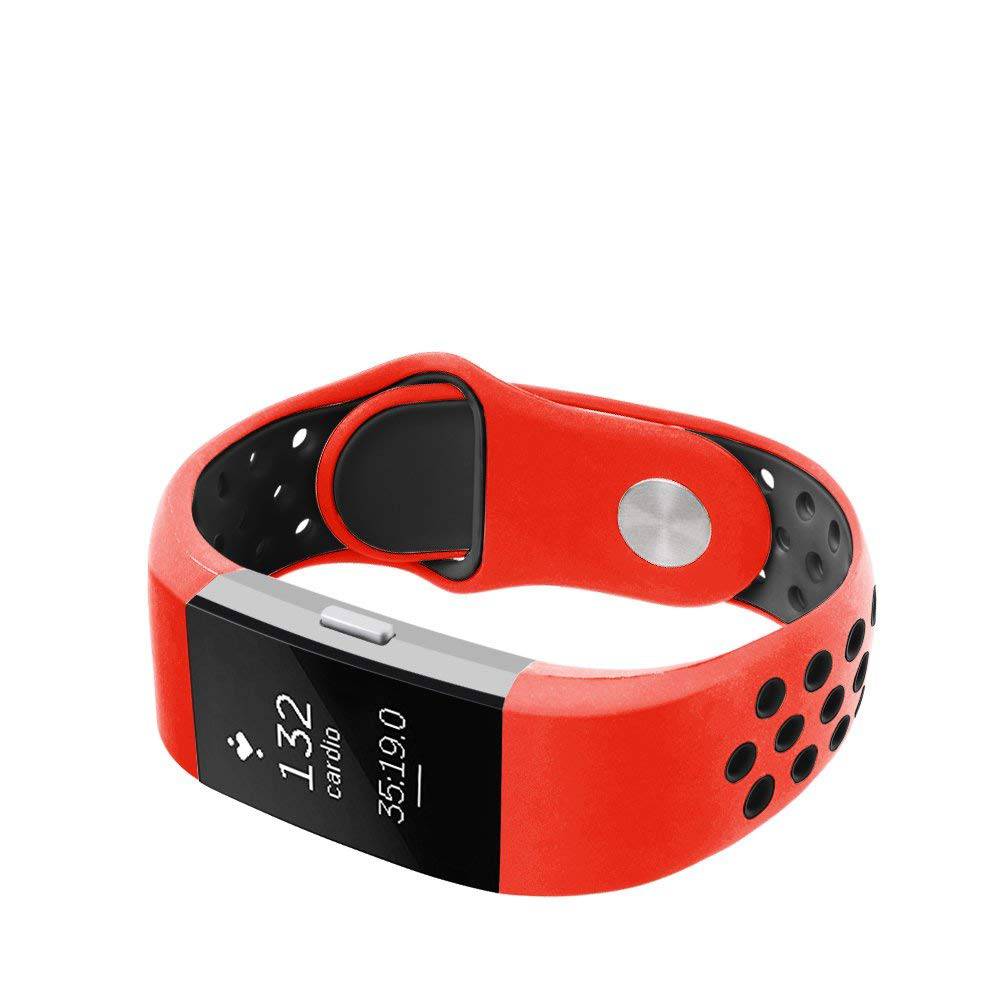 Fitbit Charge 2 Doppel Sportarmband - rot schwarz