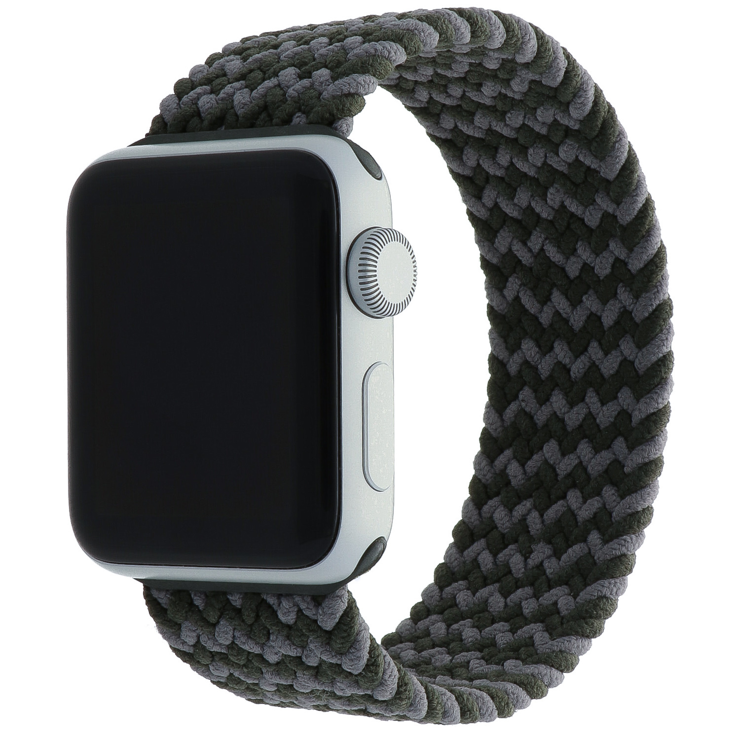 Apple Watch Nylon Geflochtenes Solo Loop - grün grau