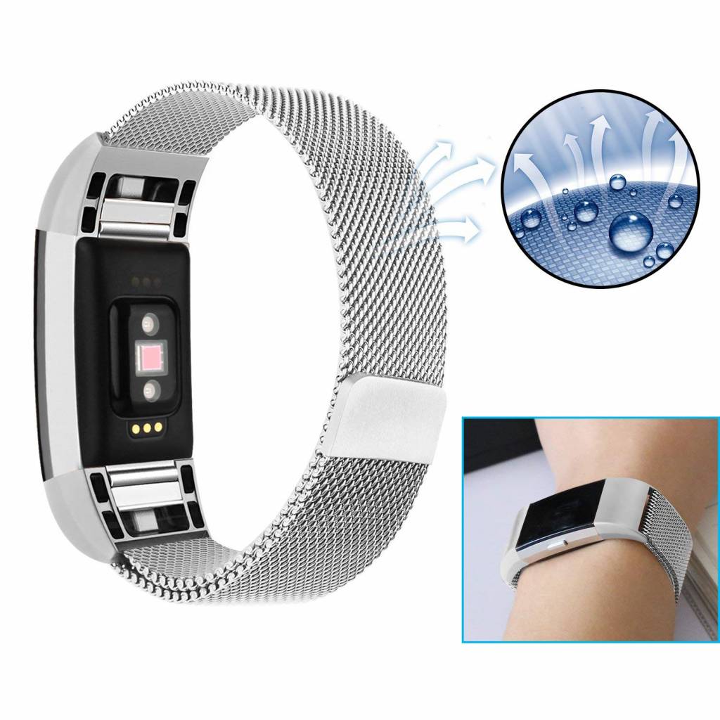 Fitbit Charge 2 Milanaise Armband - silber
