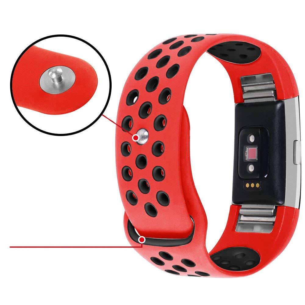 Fitbit Charge 2 Doppel Sportarmband - rot schwarz