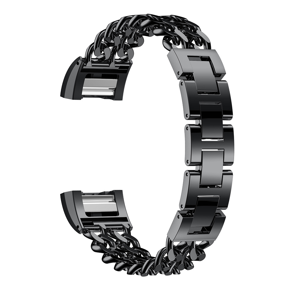 Fitbit Charge 3 & 4 stahl cowboy Gliederarmband - schwarz