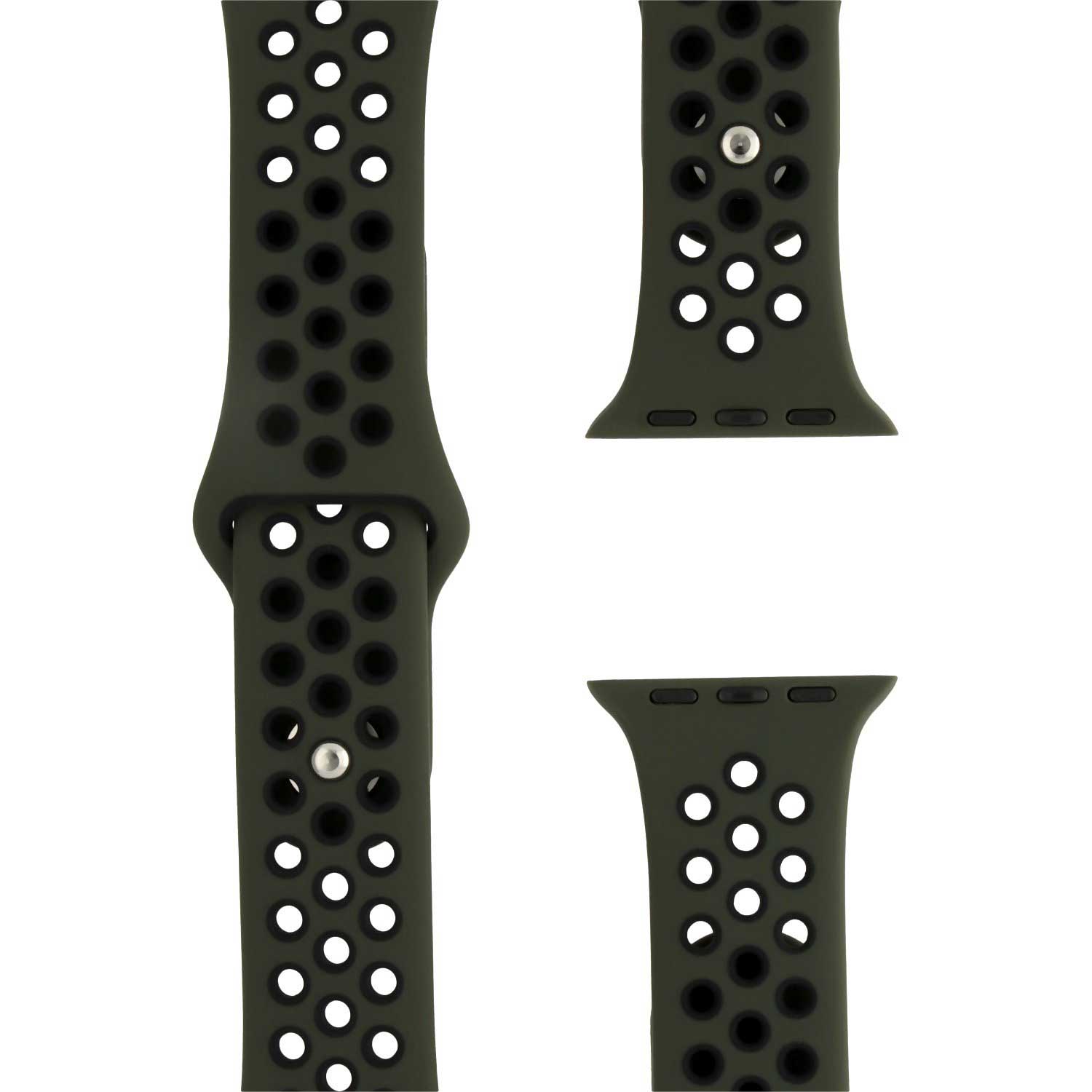 Apple Watch Doppel Sportarmband - Armee grün schwarz