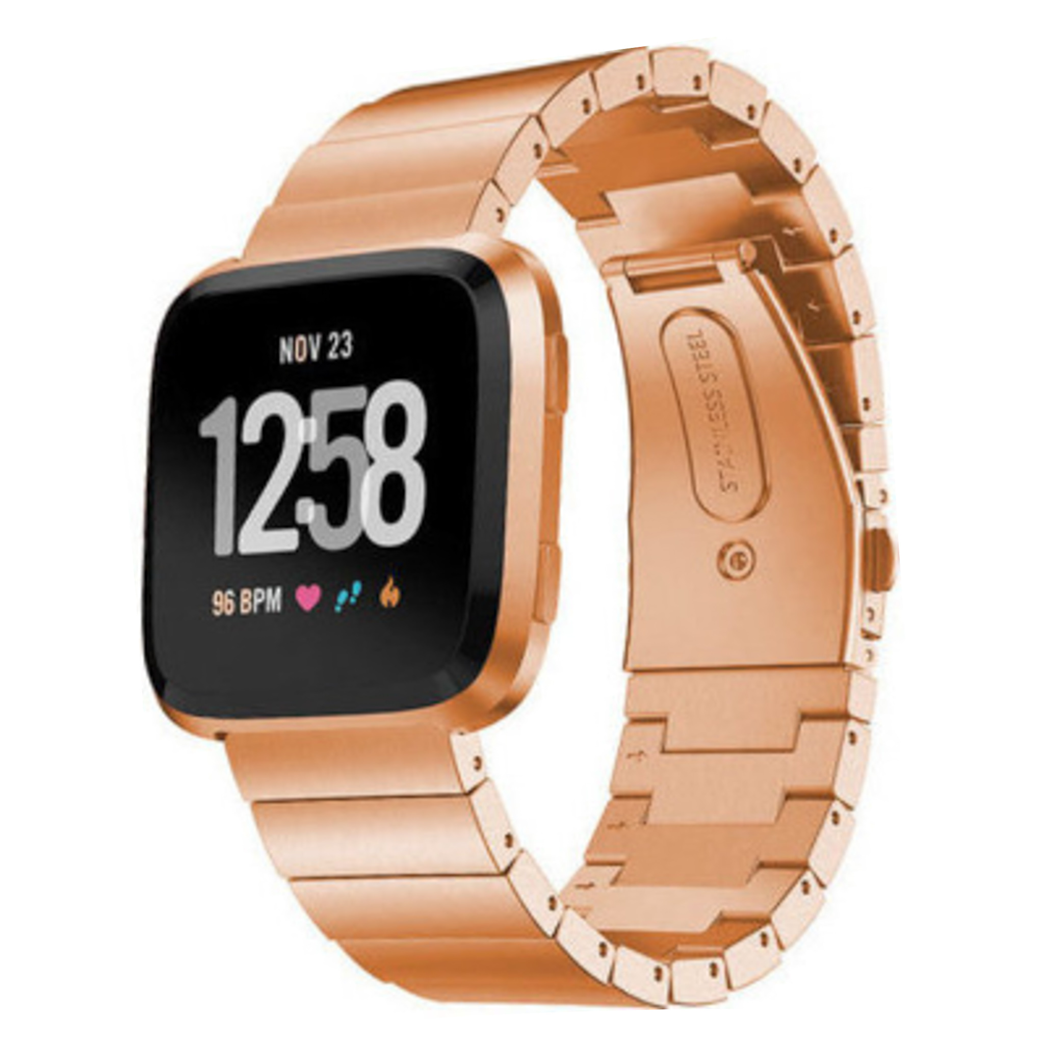 Fitbit Versa Stahlgliederarmband - rose gold