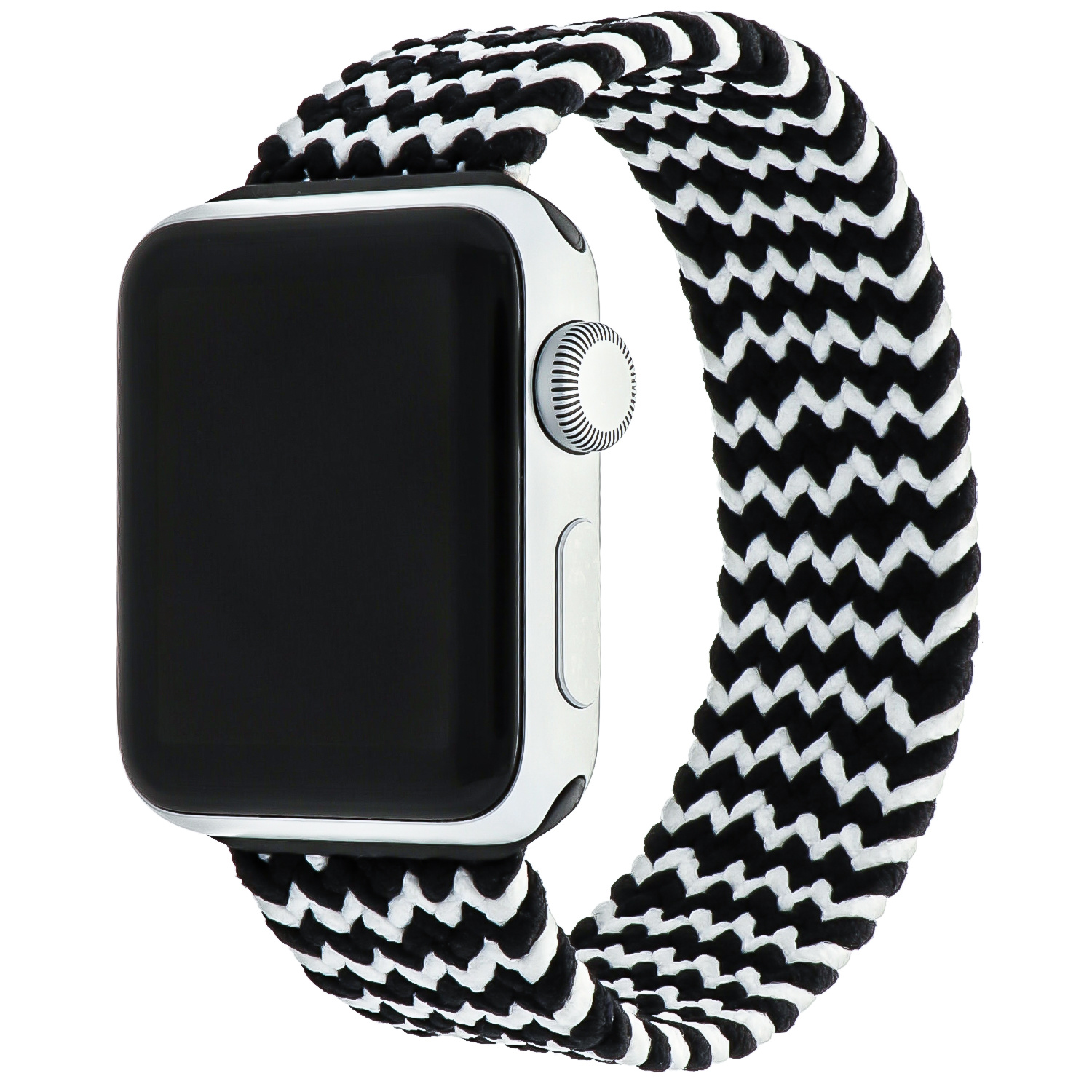 Apple Watch Nylon Geflochtenes Solo Loop - weiß schwarz mix