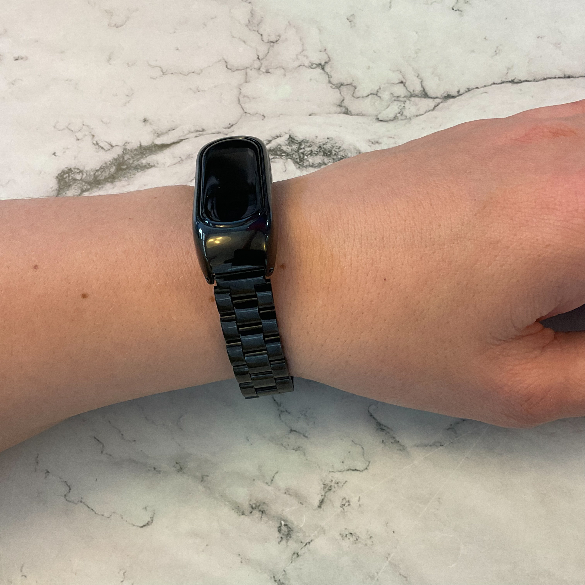 Xiaomi Mi 3/4/5/6 Perlen stahl Gliederarmband - schwarz