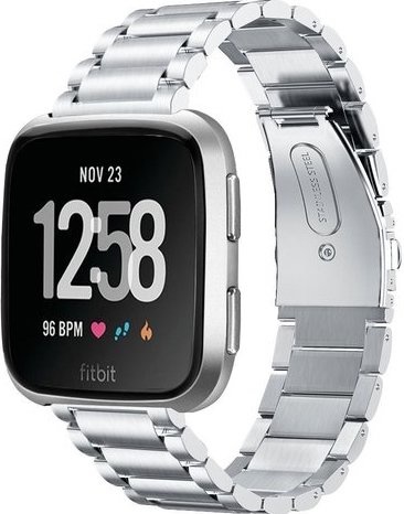 Fitbit Versa Perlen stahl Gliederarmband - silber