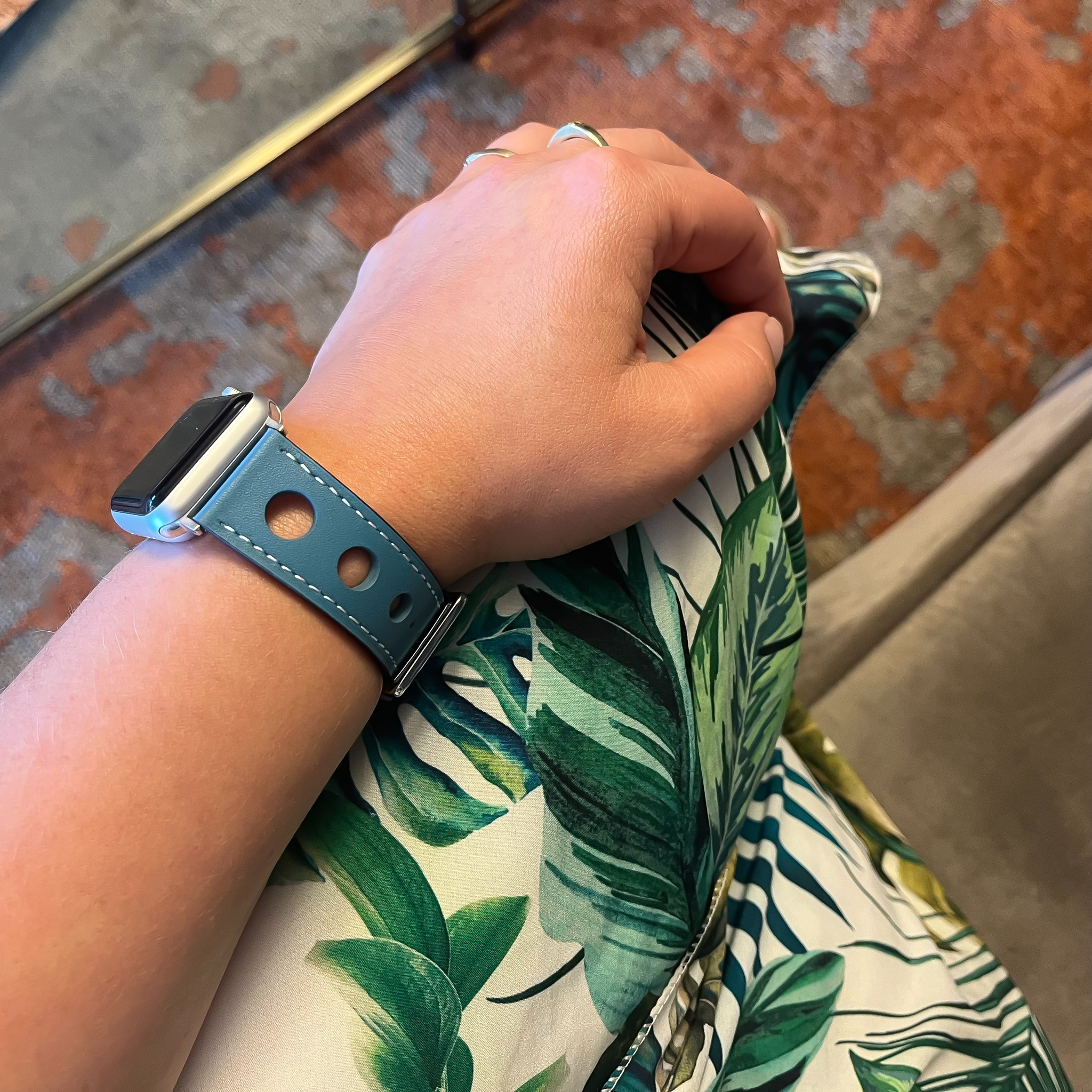 Apple Watch hermes Lederarmband - hellblau