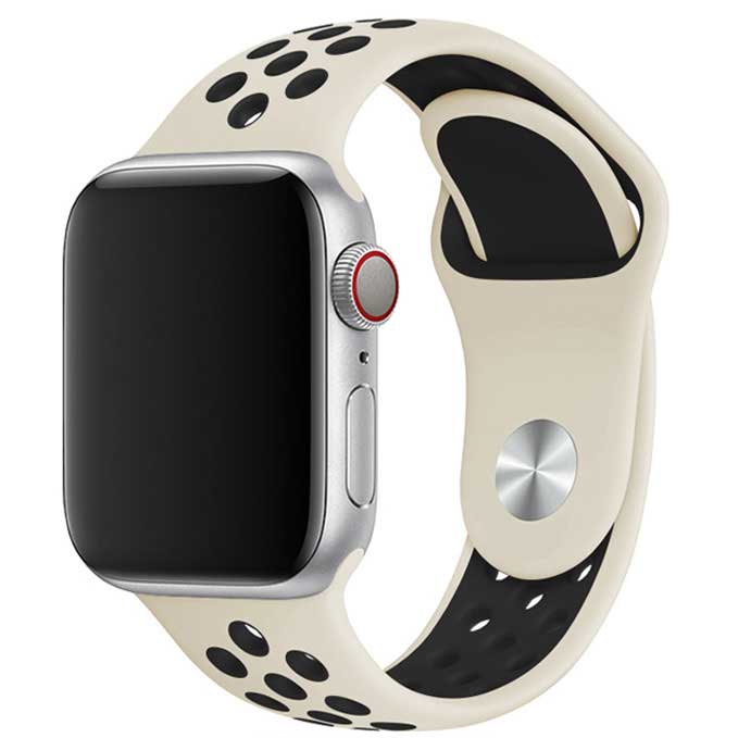 Apple Watch Doppel Sportarmband - antik weiß schwarz