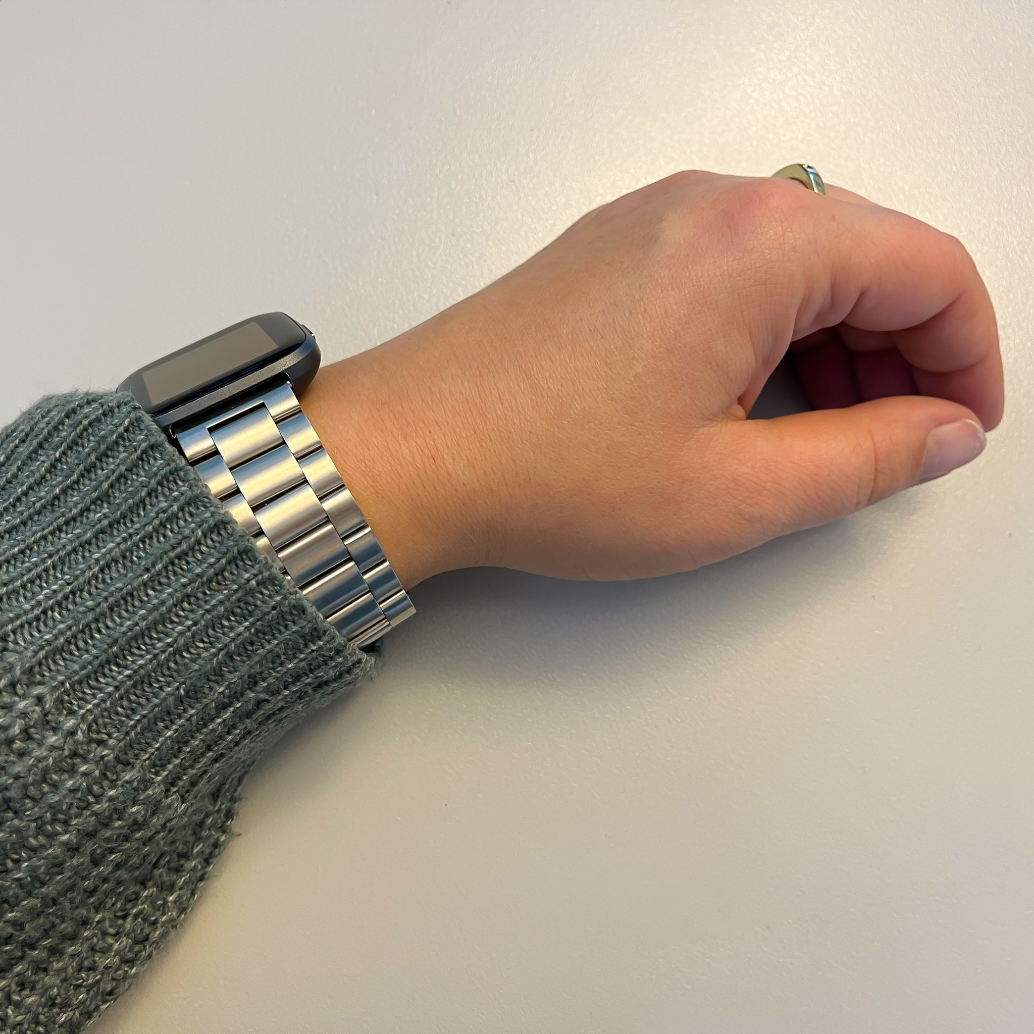 Fitbit Versa Perlen stahl Gliederarmband - silber