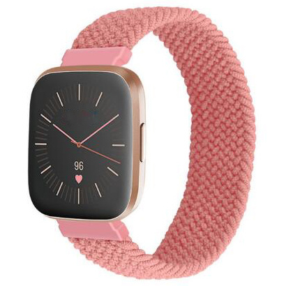 Fitbit Versa Nylon Geflochtenes Solo Loop - rosa