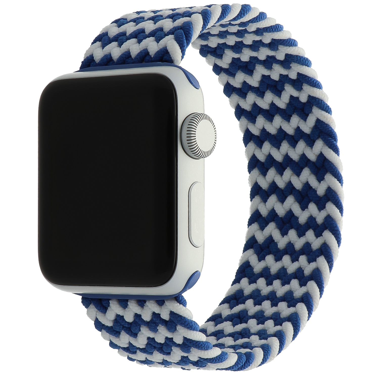 Apple Watch Nylon Geflochtenes Solo Loop - blau-weißer Mix