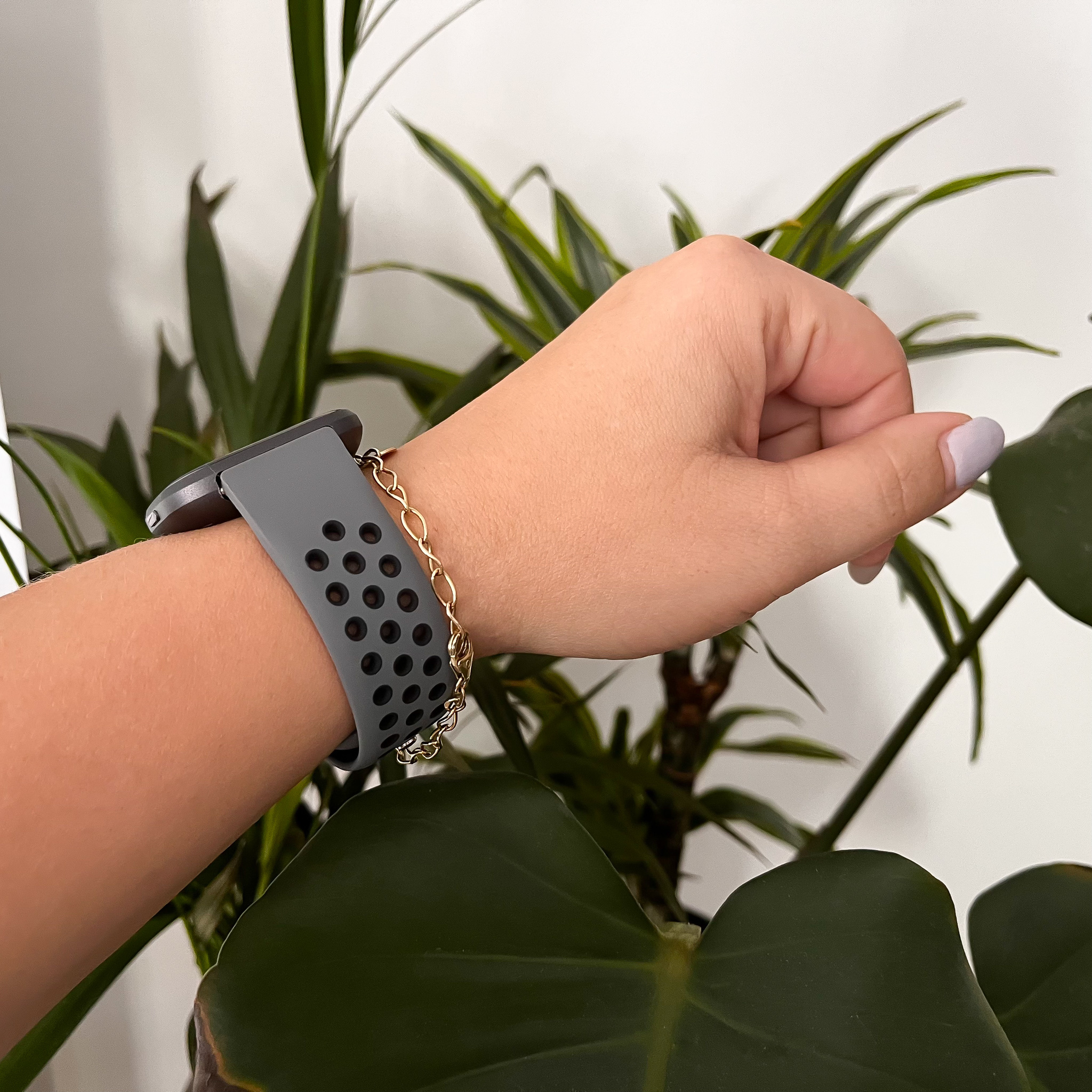 Fitbit Versa Doppel Sportarmband - grau schwarz