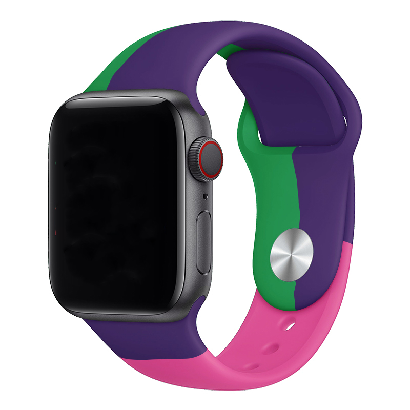 Apple Watch Sportarmband Black Unity - lila rosa grün