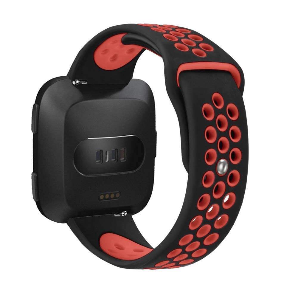 Fitbit Versa Doppel Sportarmband - schwarz rot