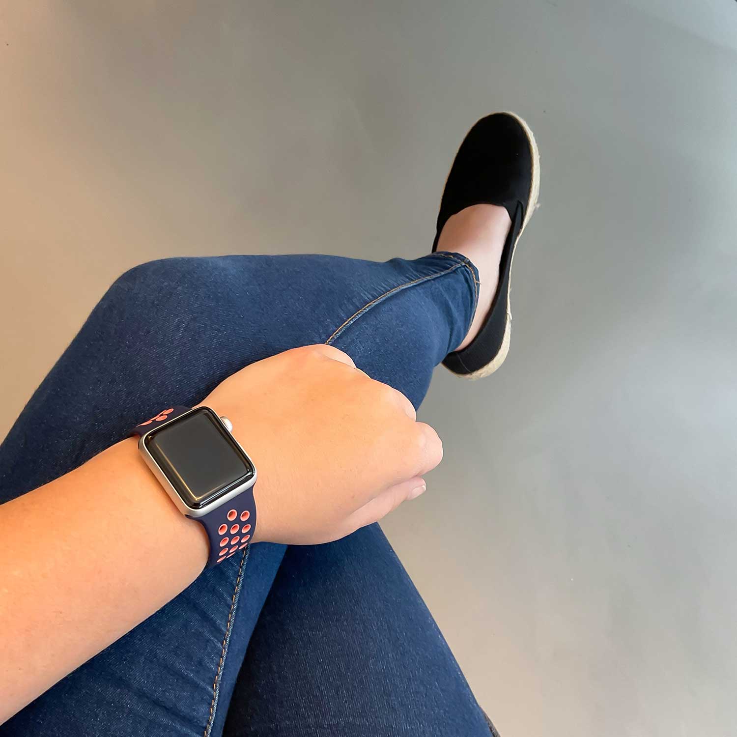 Apple Watch Doppel Sportarmband - blau schwarz mango