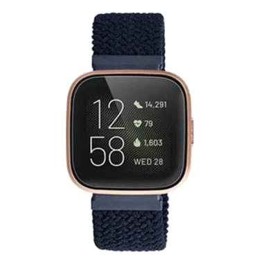 Fitbit Versa Nylon Geflochtenes Solo Loop - Holzkohle