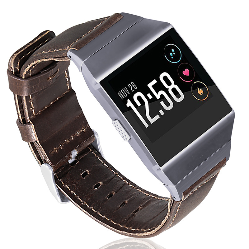Fitbit Ionic genuine Lederarmband - dunkelbraun