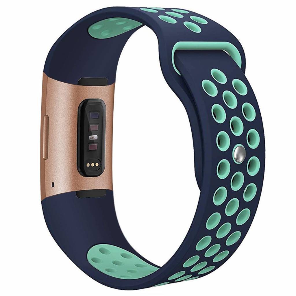 Fitbit Charge 3 & 4 Doppel Sportarmband - dunkelblau hellblau