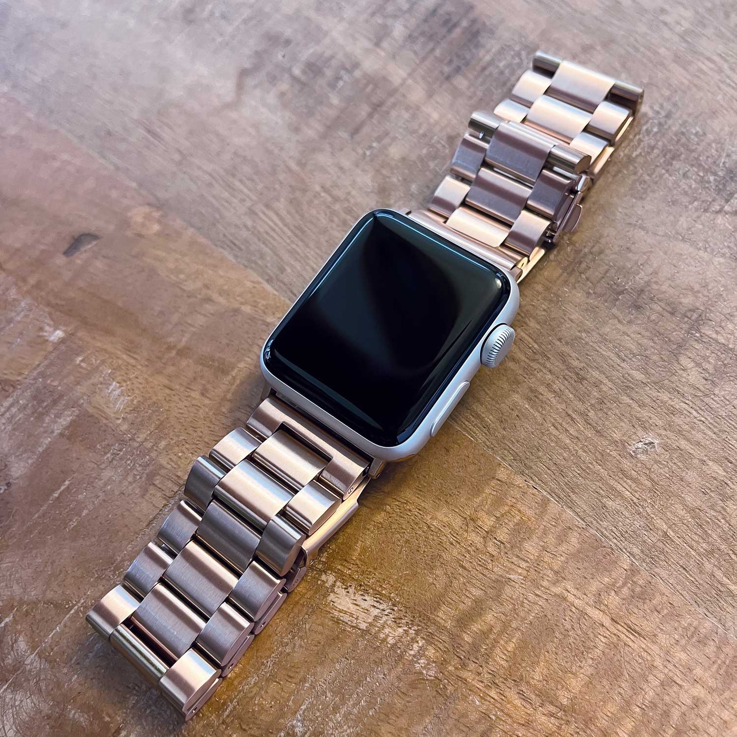 Apple Watch Perlen stahl Gliederarmband - Roségold
