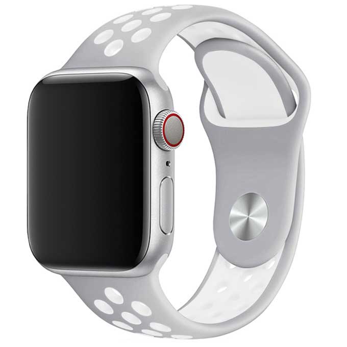 Apple Watch Doppel Sportarmband - silber-weiß