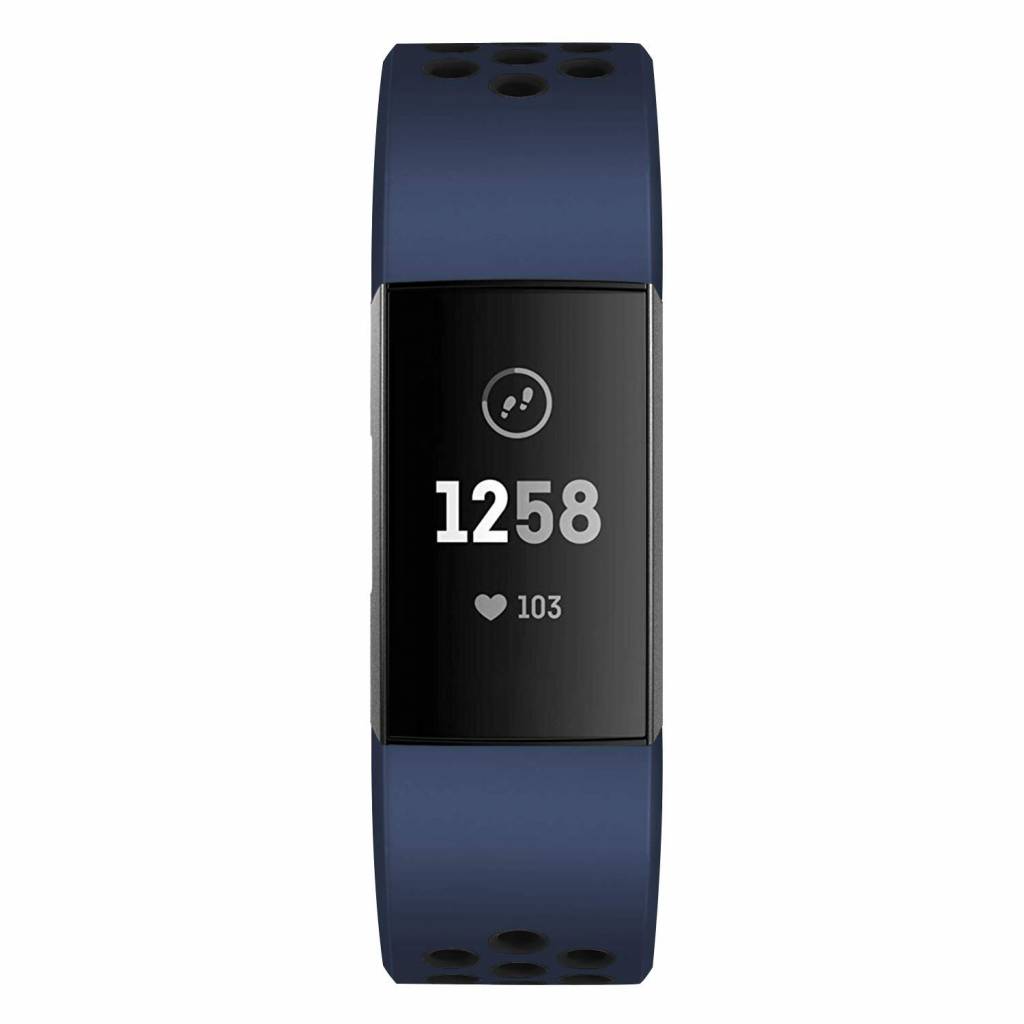 Fitbit Charge 3 & 4 Doppel Sportarmband - dunkelblau schwarz