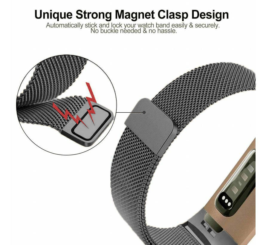 Fitbit Charge 3 & 4 Milanaise Armband - space grey