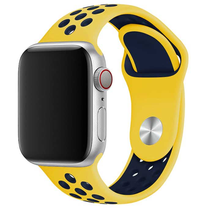 Apple Watch Doppel Sportarmband - gelb dunkelblau
