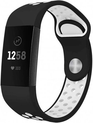 Fitbit Charge 3 & 4 Doppel Sportarmband - schwarz weiß